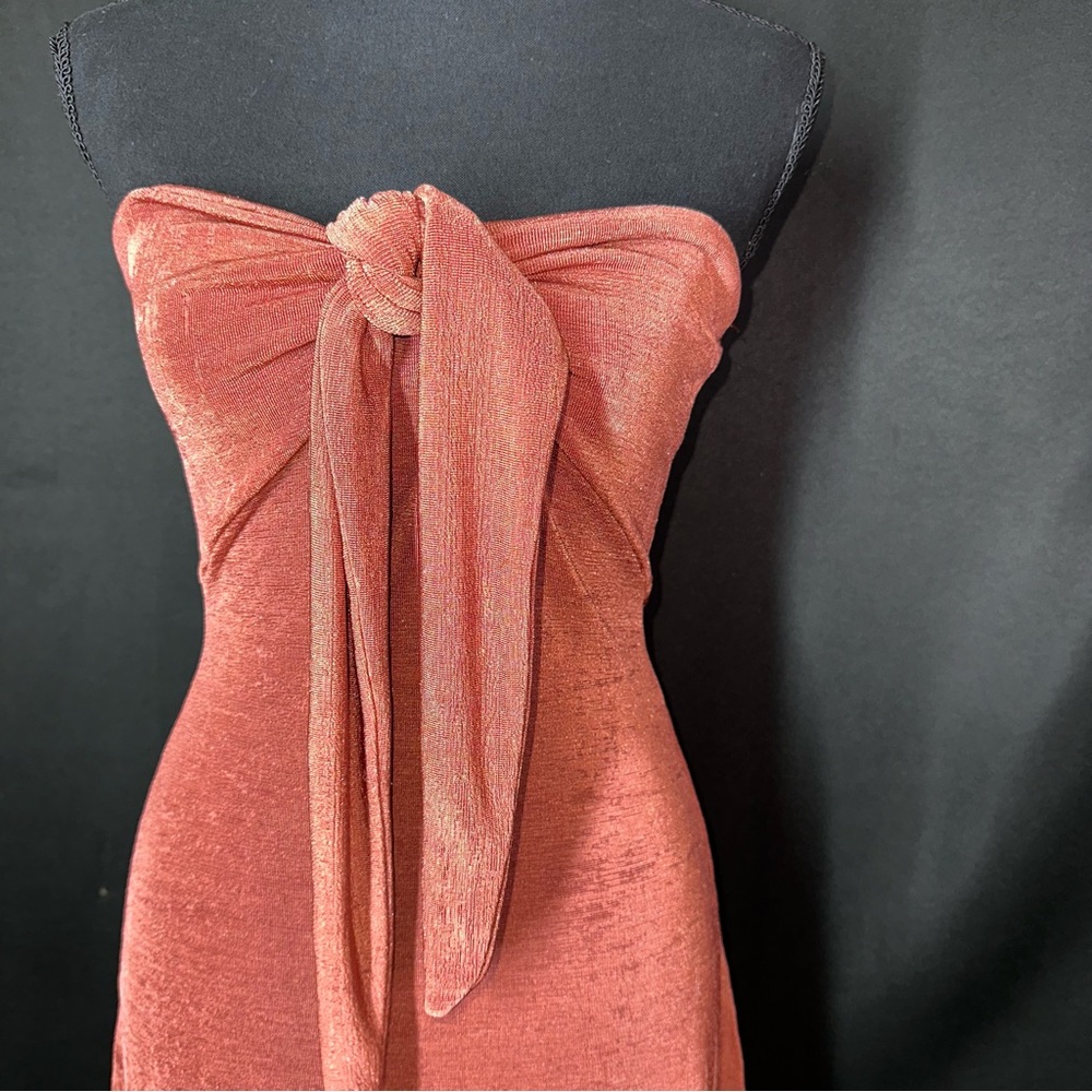 Asos Sexy Orange Stretch Strapless Micro Mini Dress Women’s Size 4 Party Club‎